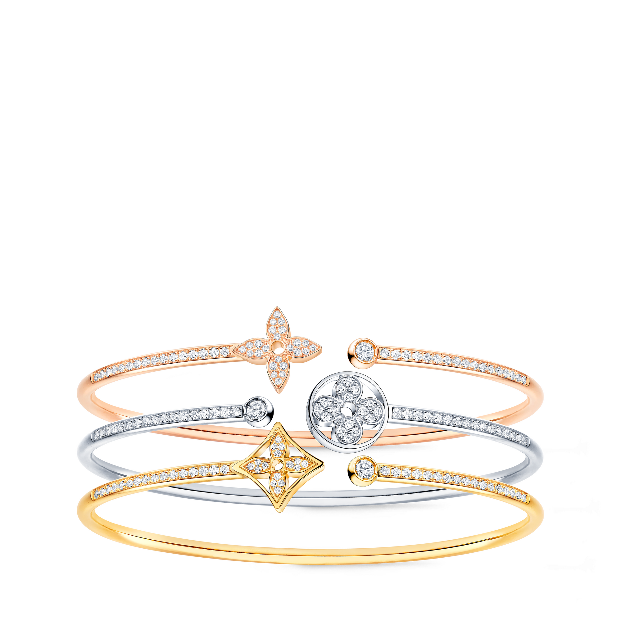 Idylle Blossom Twist Bracelet, Pink Gold And Diamonds - Jewelry